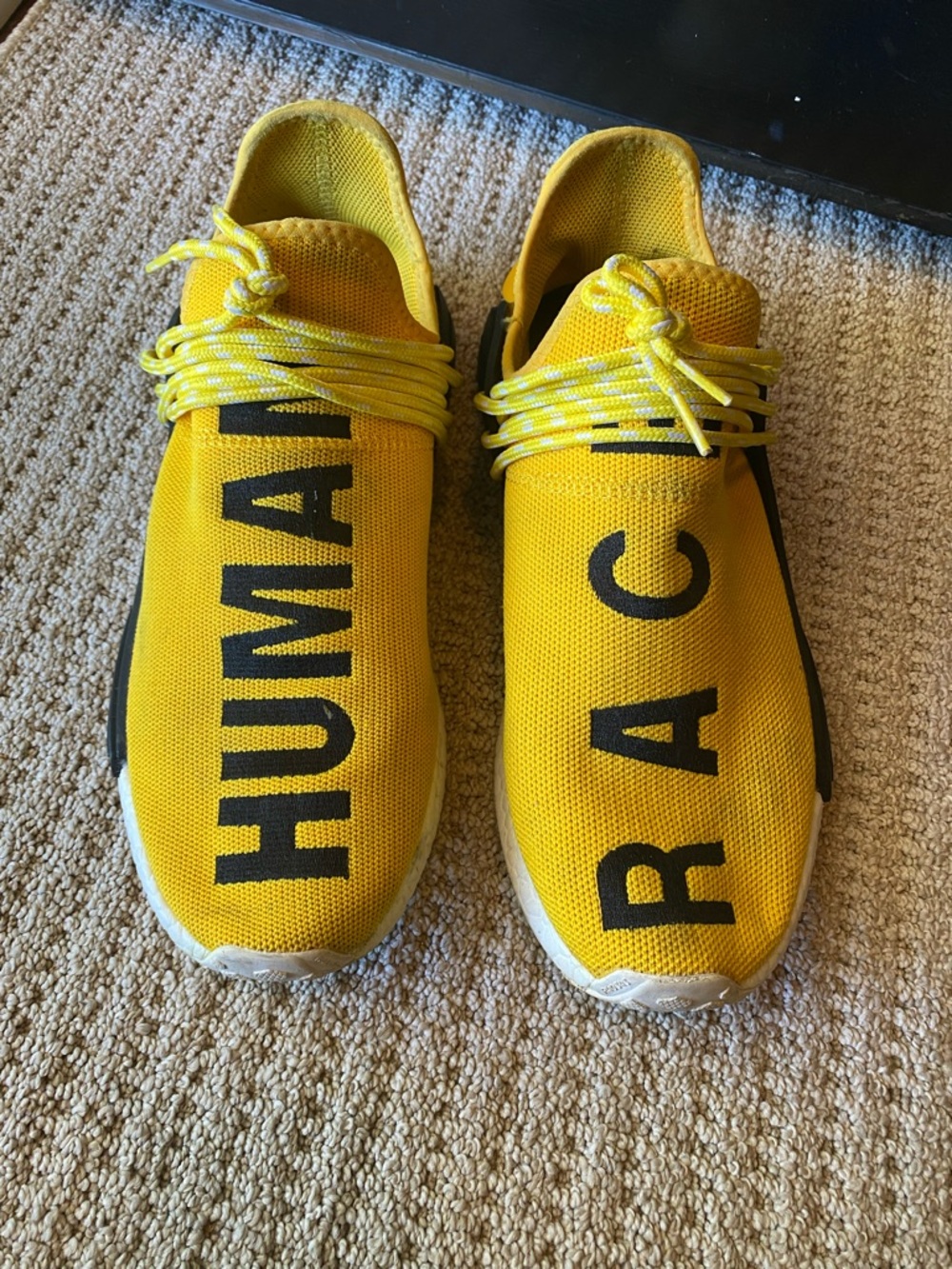 Mens Adidas Pharrell Human Race OG 2016 Yellow Sneakers 11.5